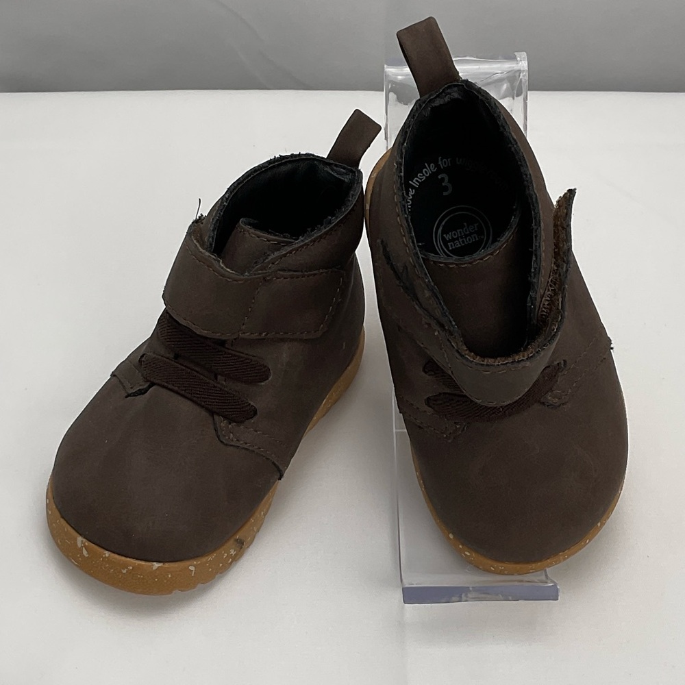 Wonder Nation Toddlers Brown Walker Shoes Sz3 #0221